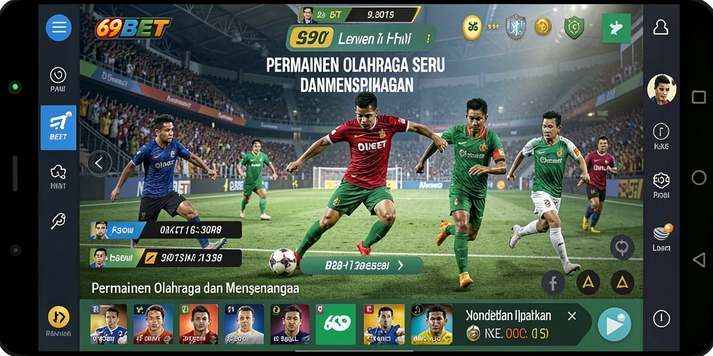Screenshot utama 69BET menampilkan aksi seru dalam permainan olahraga.