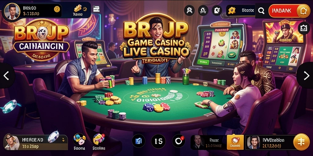 Screenshot BROJP menampilkan dealer bermain dengan pemain di meja Live Casino.