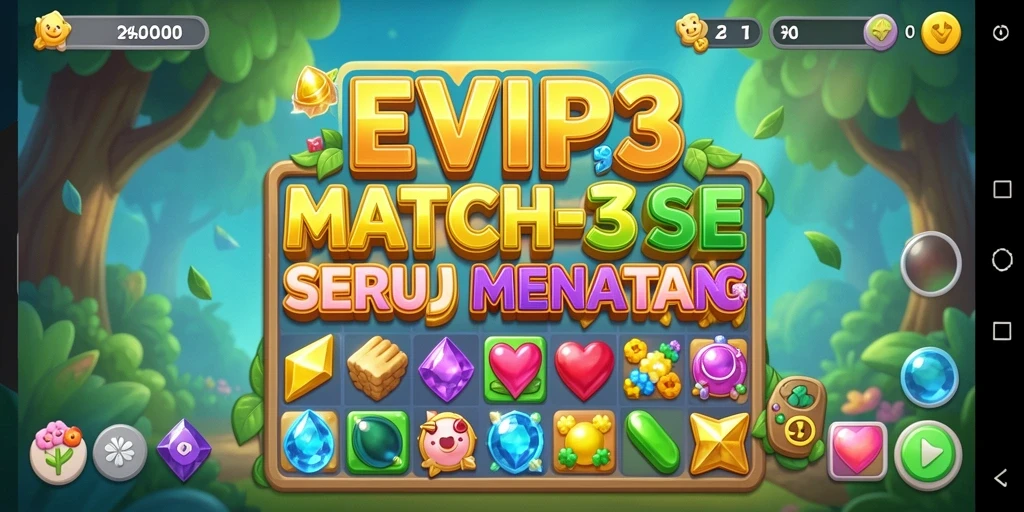 Tampilan gameplay EVIP3 yang penuh warna dan seru.