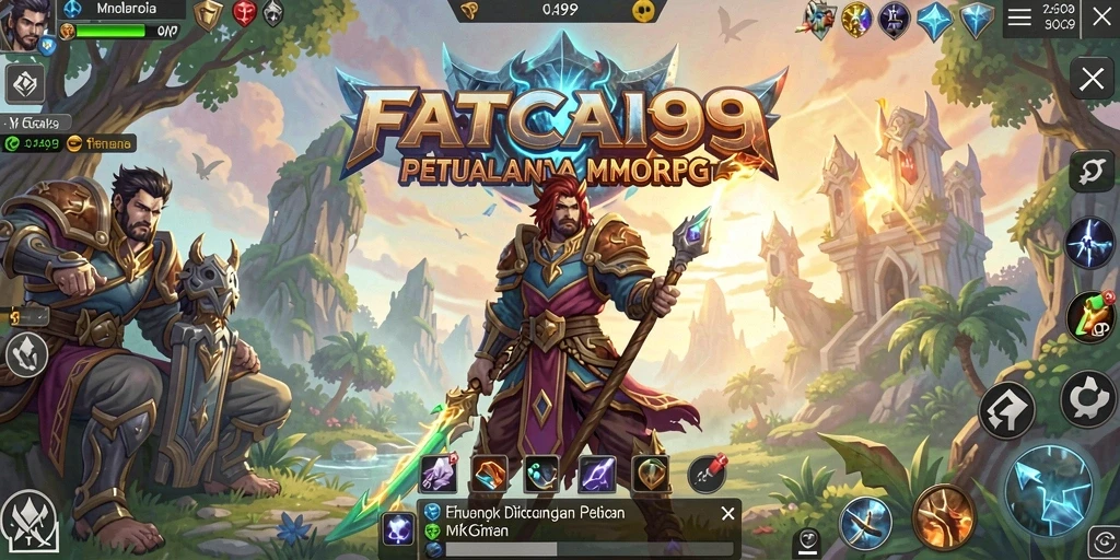Gameplay seru dalam FATCAI99 yang menunjukkan petualangan seru di dunia MMORPG.