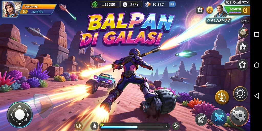 Gameplay seru dengan balapan luar angkasa yang menakjubkan.
