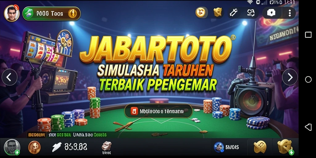 Tampilan gameplay JABARTOTO menampilkan aksi taruhan yang mendebarkan di dalam aplikasi.