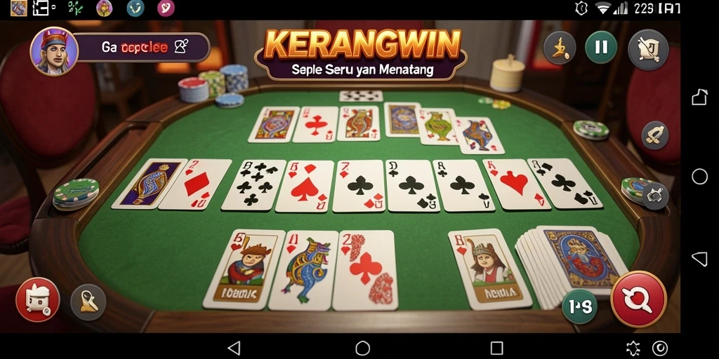 Tampilan seru saat bermain Gaple di KERANGWIN.