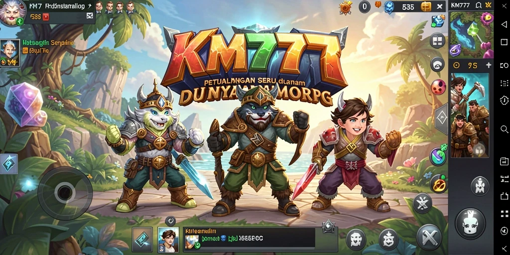 Screenshot gameplay KM777 menampilkan petualangan seru di dunia MMORPG.