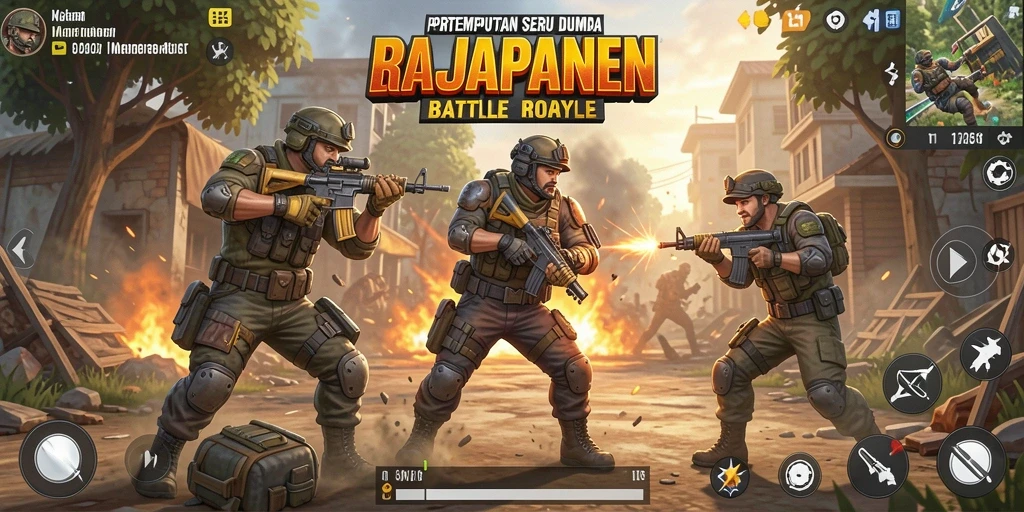 Screenshot RAJAPANEN menunjukkan aksi mendebarkan dalam gameplay Battle Royale.