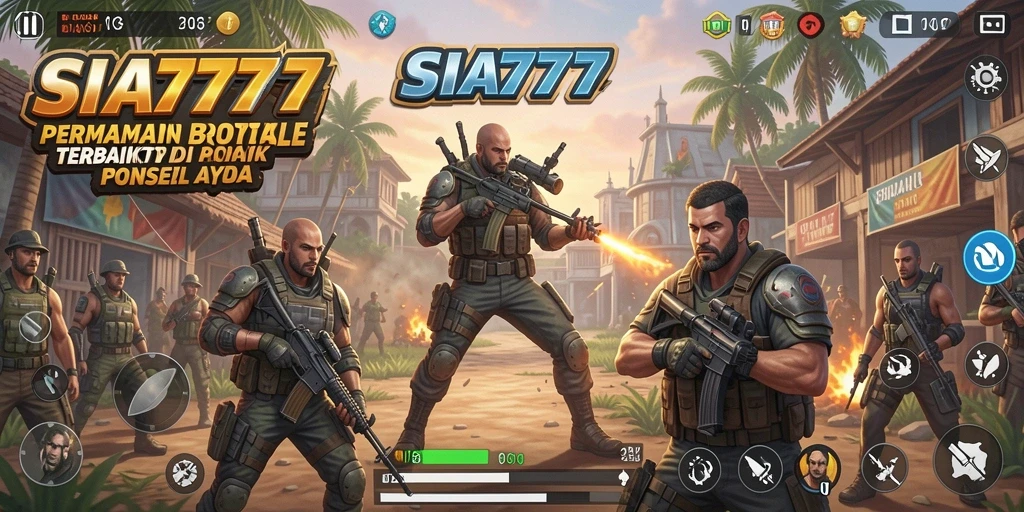 Screenshot SIA777 menampilkan aksi mendebarkan dalam pertempuran Battle Royale.